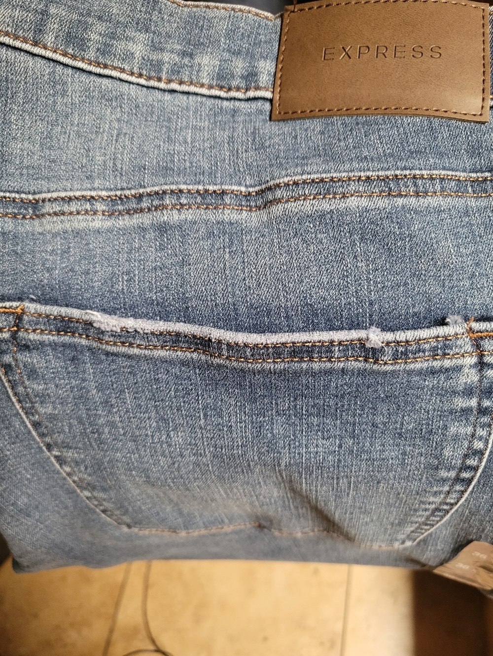 Express Men's Medium Wash Jeans - Light Blue Denim